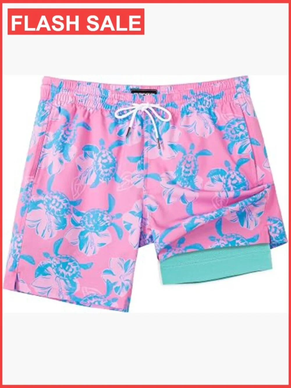 Mens Swim Trunks with Compression Liner 7 Inch Quick Dry Stretch Board Shorts